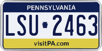 PA license plate LSU2463