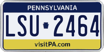 PA license plate LSU2464