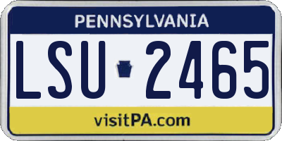 PA license plate LSU2465