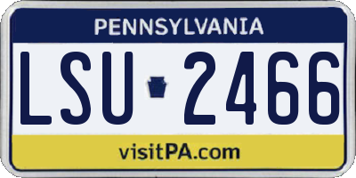 PA license plate LSU2466