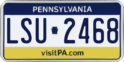 PA license plate LSU2468
