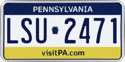 PA license plate LSU2471