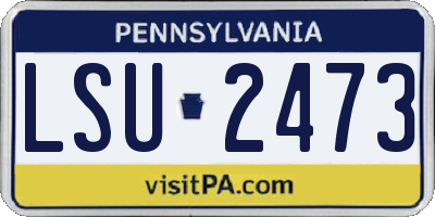 PA license plate LSU2473