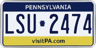 PA license plate LSU2474