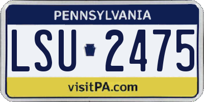 PA license plate LSU2475