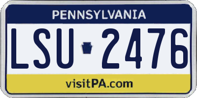 PA license plate LSU2476