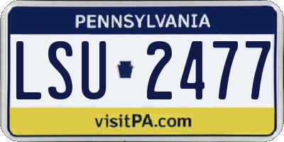 PA license plate LSU2477