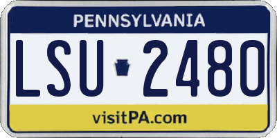 PA license plate LSU2480