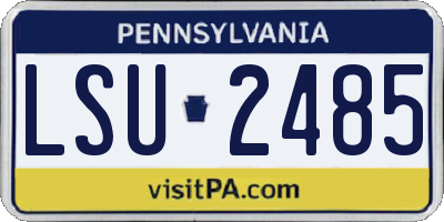 PA license plate LSU2485