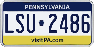 PA license plate LSU2486