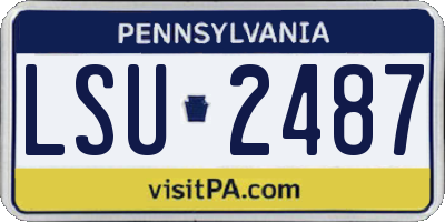 PA license plate LSU2487