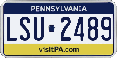 PA license plate LSU2489
