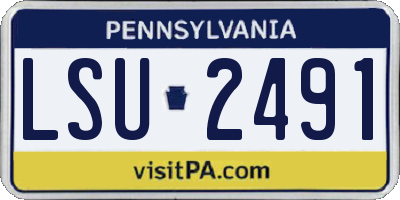 PA license plate LSU2491