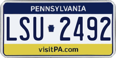 PA license plate LSU2492