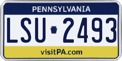 PA license plate LSU2493