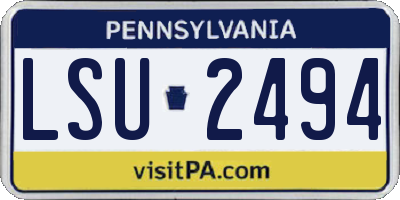 PA license plate LSU2494