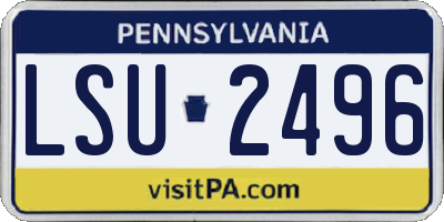 PA license plate LSU2496