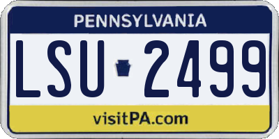 PA license plate LSU2499