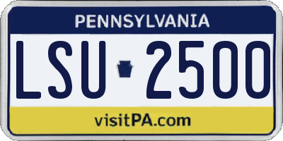 PA license plate LSU2500