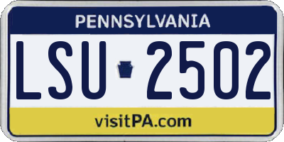 PA license plate LSU2502