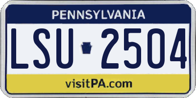 PA license plate LSU2504