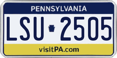 PA license plate LSU2505