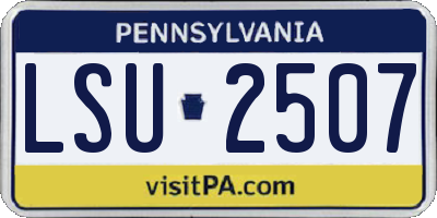 PA license plate LSU2507
