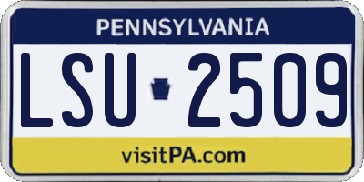 PA license plate LSU2509