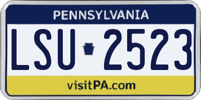PA license plate LSU2523
