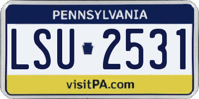 PA license plate LSU2531
