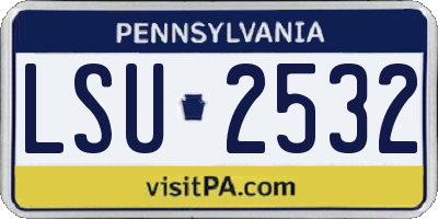 PA license plate LSU2532