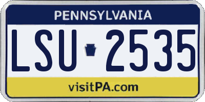 PA license plate LSU2535
