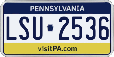 PA license plate LSU2536