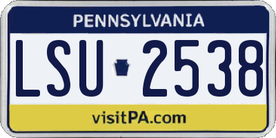 PA license plate LSU2538