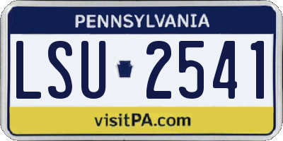 PA license plate LSU2541