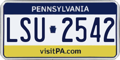 PA license plate LSU2542