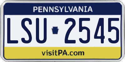 PA license plate LSU2545