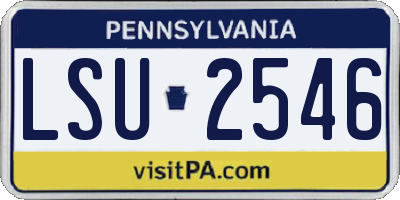 PA license plate LSU2546