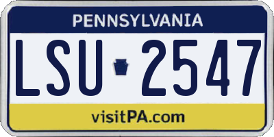 PA license plate LSU2547