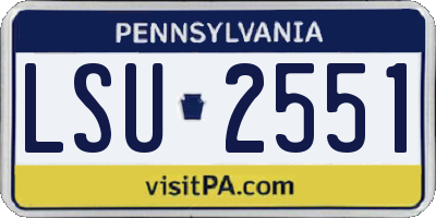 PA license plate LSU2551
