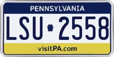 PA license plate LSU2558