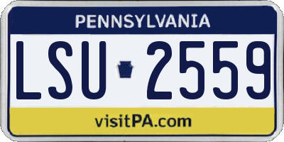 PA license plate LSU2559