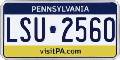 PA license plate LSU2560