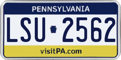 PA license plate LSU2562