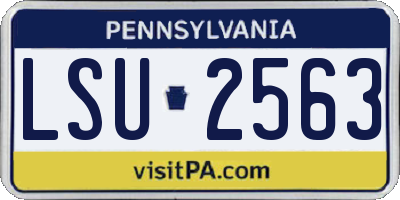 PA license plate LSU2563