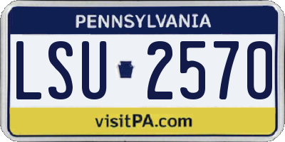 PA license plate LSU2570