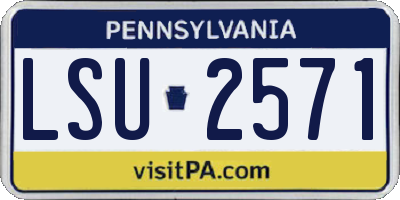 PA license plate LSU2571