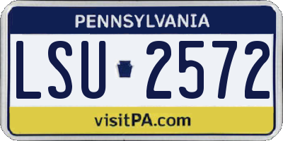 PA license plate LSU2572