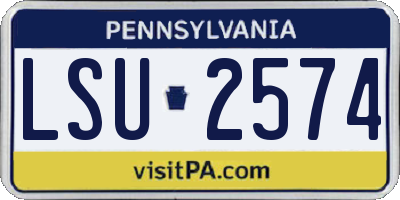 PA license plate LSU2574
