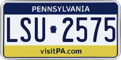 PA license plate LSU2575